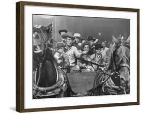 Chuck Connors in Scenes from This TV Series in Which He Stars with His Kids Among the Child Actors-Grey Villet-Framed Premium Photographic Print