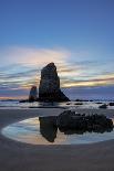 Haystack Rock Pinnacles at low tide in Cannon Beach, Oregon, USA-Chuck Haney-Photographic Print