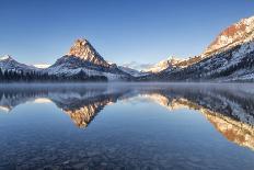 Two Medicine Lake in Winter, Glacier National Park, Montana, USA-Chuck Haney-Photographic Print