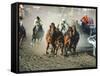 Chuck Wagon Race, Calgary Stampede, Alberta, Canada-Paolo Koch-Framed Stretched Canvas