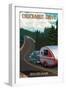 Chuckanut Drive - Bellingham, WA - Retro Camper-Lantern Press-Framed Art Print