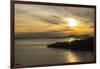Chuckanut Drive, Washington State. Winter sunset on Samish Bay, Lummi Island, Bellingham Bay.-Jolly Sienda-Framed Photographic Print
