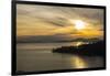 Chuckanut Drive, Washington State. Winter sunset on Samish Bay, Lummi Island, Bellingham Bay.-Jolly Sienda-Framed Photographic Print