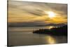 Chuckanut Drive, Washington State. Winter sunset on Samish Bay, Lummi Island, Bellingham Bay.-Jolly Sienda-Stretched Canvas