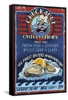 Chuckanut , Washington - Oyster Company-Lantern Press-Framed Stretched Canvas