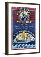 Chuckanut , Washington - Oyster Company-Lantern Press-Framed Art Print