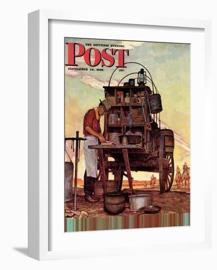 "Chuckwagon," Saturday Evening Post Cover, September 14, 1946-Mead Schaeffer-Framed Giclee Print