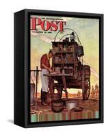 "Chuckwagon," Saturday Evening Post Cover, September 14, 1946-Mead Schaeffer-Framed Stretched Canvas