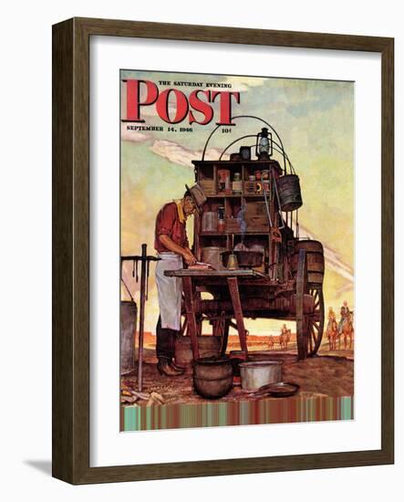 "Chuckwagon," Saturday Evening Post Cover, September 14, 1946-Mead Schaeffer-Framed Premium Giclee Print