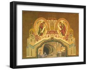 Chudov Monastery. Stage Design for the Opera Boris Godunov by M. Musorgsky, 1930-Ivan Yakovlevich Bilibin-Framed Giclee Print