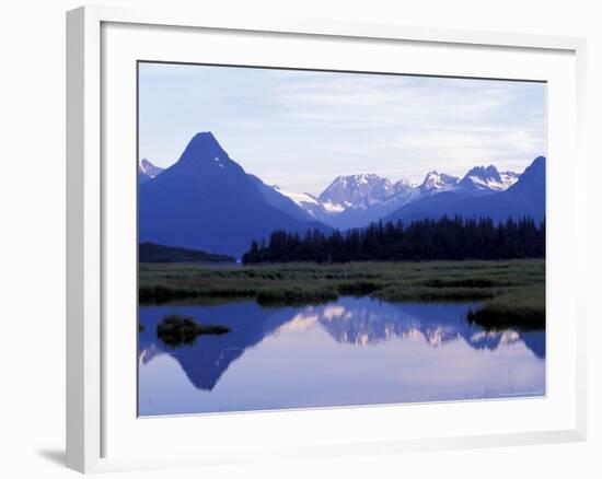 Chugach Range Mountains line Valdez Harbor, Prince William Sound, Alaska, USA-Paul Souders-Framed Photographic Print