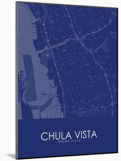 Chula Vista, United States of America Blue Map-null-Mounted Poster