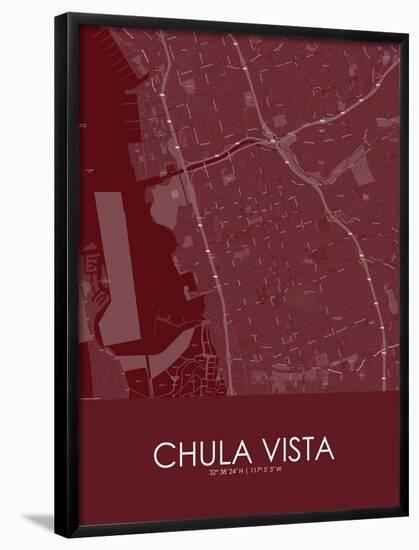 Chula Vista, United States of America Red Map-null-Framed Poster