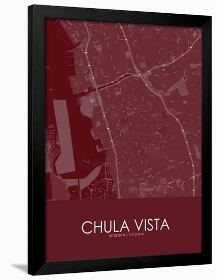 Chula Vista, United States of America Red Map-null-Framed Poster