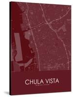 Chula Vista, United States of America Red Map-null-Stretched Canvas