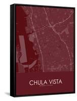 Chula Vista, United States of America Red Map-null-Framed Stretched Canvas