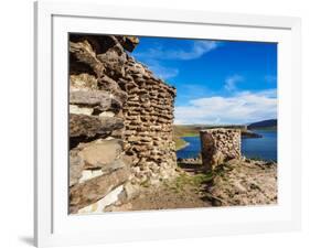 Chullpas by the Lake Umayo in Sillustani, Puno Region, Peru, South America-Karol Kozlowski-Framed Photographic Print