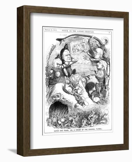 Chunnel Hopes and Fears-Linley Sambourne-Framed Art Print