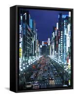 Chuo-Dori Avenue, Ginza, Tokyo, Japan-Walter Bibikow-Framed Stretched Canvas