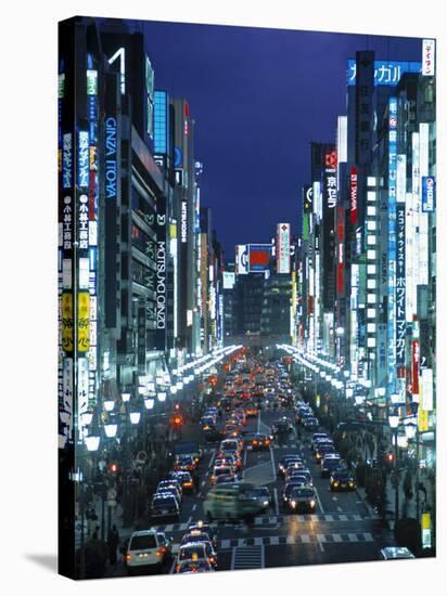 Chuo-Dori Avenue, Ginza, Tokyo, Japan-Walter Bibikow-Stretched Canvas