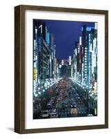 Chuo-Dori Avenue, Ginza, Tokyo, Japan-Walter Bibikow-Framed Photographic Print