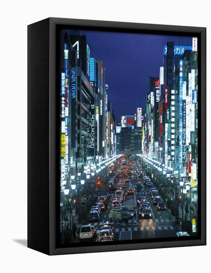 Chuo-Dori Avenue, Ginza, Tokyo, Japan-Walter Bibikow-Framed Stretched Canvas