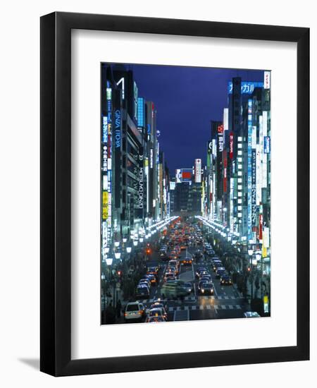 Chuo-Dori Avenue, Ginza, Tokyo, Japan-Walter Bibikow-Framed Photographic Print