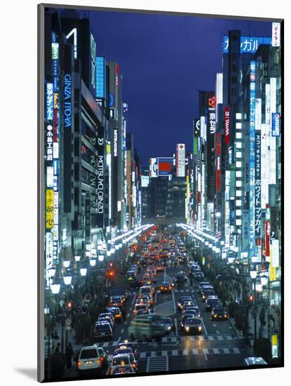 Chuo-Dori Avenue, Ginza, Tokyo, Japan-Walter Bibikow-Mounted Photographic Print