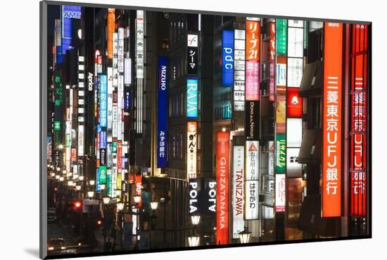 Chuo-Dori, Elevated View at Dusk Along Tokyo's Most Exclusive Shopping Street-Gavin Hellier-Mounted Photographic Print