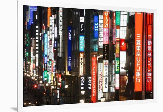 Chuo-Dori, Elevated View at Dusk Along Tokyo's Most Exclusive Shopping Street-Gavin Hellier-Framed Photographic Print