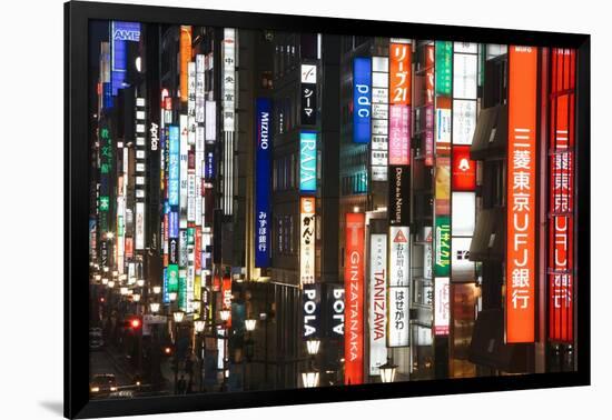 Chuo-Dori, Elevated View at Dusk Along Tokyo's Most Exclusive Shopping Street-Gavin Hellier-Framed Photographic Print