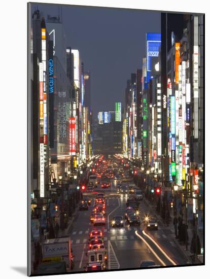 Chuo-Dori, Tokyo's Most Exclusive Shopping Street, Ginza, Tokyo, Honshu, Japan-Gavin Hellier-Mounted Photographic Print