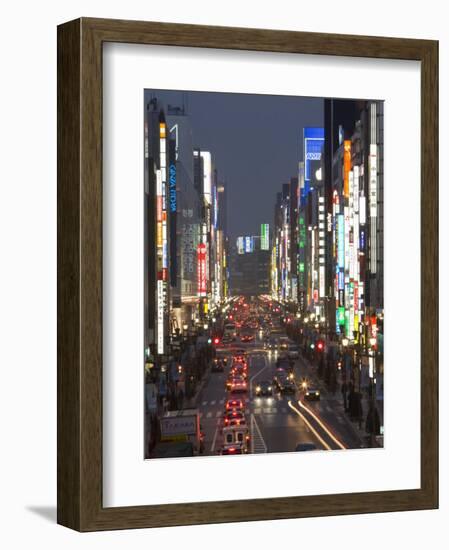 Chuo-Dori, Tokyo's Most Exclusive Shopping Street, Ginza, Tokyo, Honshu, Japan-Gavin Hellier-Framed Photographic Print