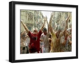 Chupinazo the Official Opening of the 2005 San Fermin Fiestas-null-Framed Premium Photographic Print