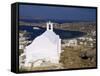 Church Above Ormos, the Port, Island of Ios, Cyclades, Greece-Gavin Hellier-Framed Stretched Canvas