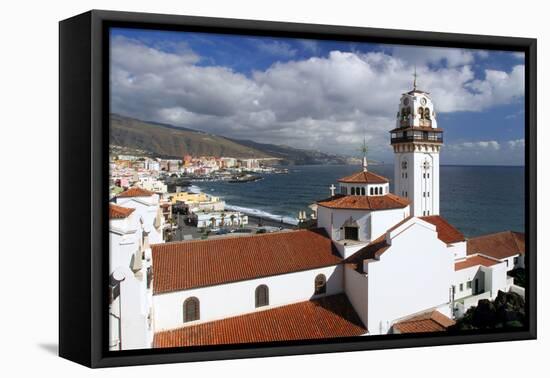 Church and Bay, Candelaria, Tenerife, 2007-Peter Thompson-Framed Stretched Canvas