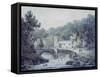 Church and Bridge, Hubberholme, Yorkshire-James Bourne-Framed Stretched Canvas