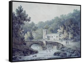 Church and Bridge, Hubberholme, Yorkshire-James Bourne-Framed Stretched Canvas