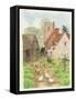 Church and Farm Track, 1998-Linda Benton-Framed Stretched Canvas