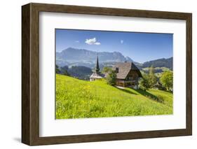 Church and Farmhouse in a Village in the Emmental Valley, Berner Oberland, Switzerland-Jon Arnold-Framed Photographic Print