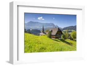 Church and Farmhouse in a Village in the Emmental Valley, Berner Oberland, Switzerland-Jon Arnold-Framed Photographic Print