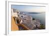 Church and Fira Town at Sunset, Fira, Santorini, Cyclades, Greece-Peter Adams-Framed Photographic Print