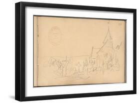 Church and Graveyard at Varengeville (Pencil on Paper)-Claude Monet-Framed Giclee Print