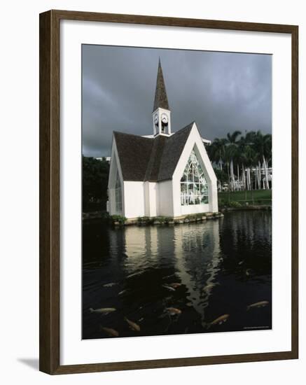 Church and Koi Pond, Wailea Beach, Maui, Hawaii, Hawaiian Islands, USA-Alison Wright-Framed Photographic Print