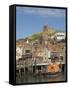 Church and Lifeboat in the Harbour, Whitby, North Yorkshire, Yorkshire, England-Neale Clarke-Framed Stretched Canvas