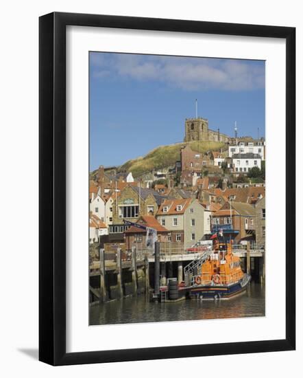 Church and Lifeboat in the Harbour, Whitby, North Yorkshire, Yorkshire, England-Neale Clarke-Framed Photographic Print