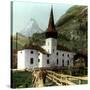 Church and Matterhorn, Zermatt, Switzerland-null-Stretched Canvas