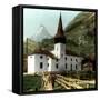 Church and Matterhorn, Zermatt, Switzerland-null-Framed Stretched Canvas