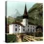 Church and Matterhorn, Zermatt, Switzerland-null-Stretched Canvas