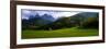 Church and Mountains in Background, Santa Maddalena, Val De Funes, Le Odle, Dolomites, Italy-null-Framed Photographic Print